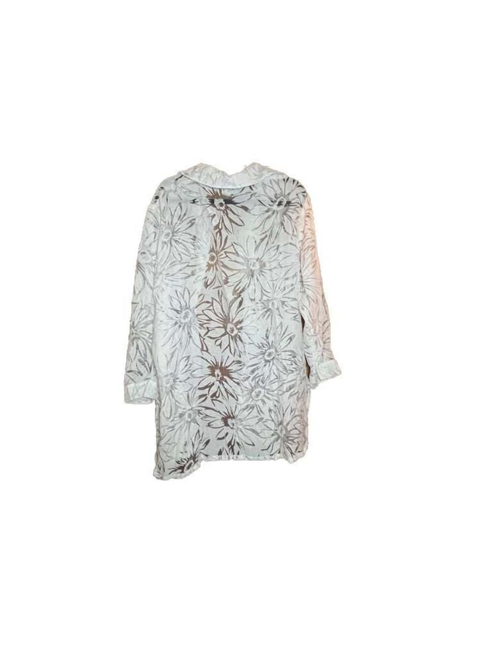 J Valdi Sheer Floral Button Down Shirt White XL